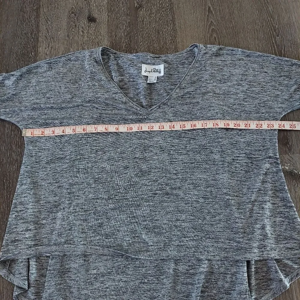 Joseph Ribkoff Layered V-Neck Tunic Top Sz 8 Silver Gray 3/4 Sleeve - Picture 9 of 10
